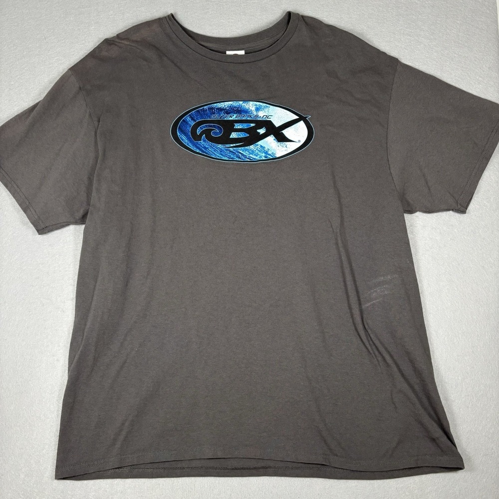 Y2K Outer Banks NC OBX T-Shirt Men's XL Gray Faded Short Sleeve Tee Beach Surf